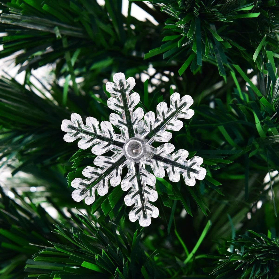 RELAX4LIFE Künstlicher Weihnachtsbaum, Christbaum mit LEDs & Schneeflocke & Sternspitze, Kunstbaum F