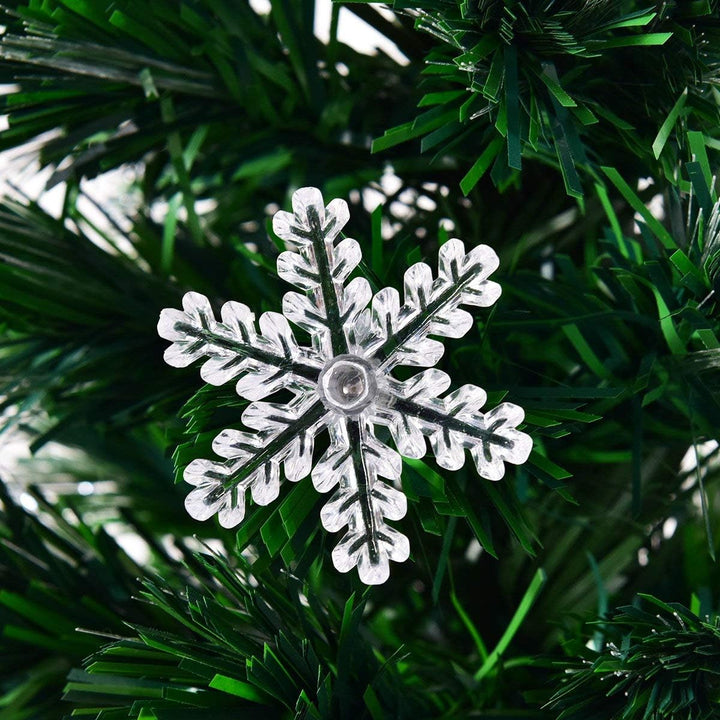 RELAX4LIFE Künstlicher Weihnachtsbaum, Christbaum mit LEDs & Schneeflocke & Sternspitze, Kunstbaum F