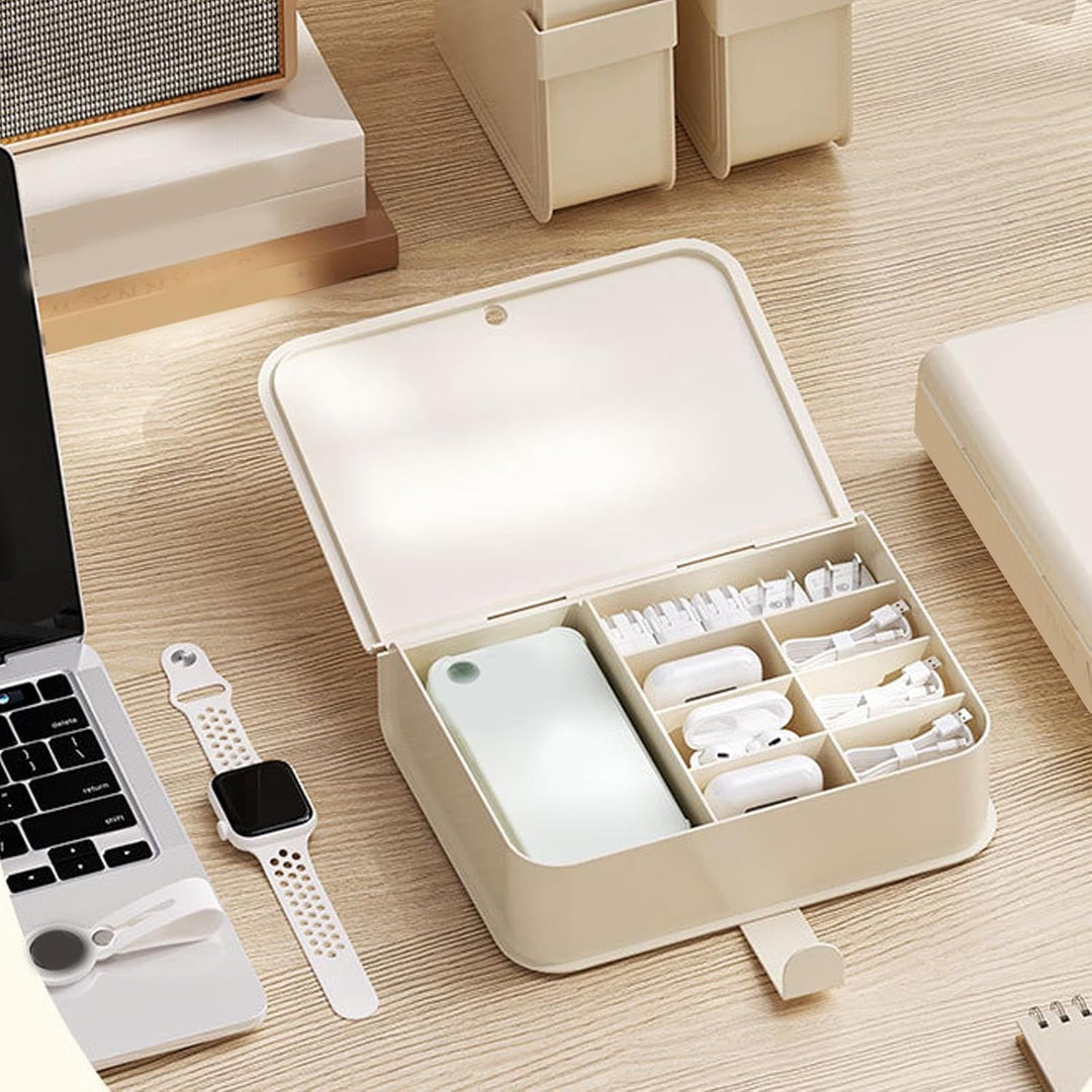 HERCHR Kunststoff-Kabelmanagementbox Mit Deckel, Buchform, Kabel-Organizer-Box, Kabel-Aufbewahrungsb