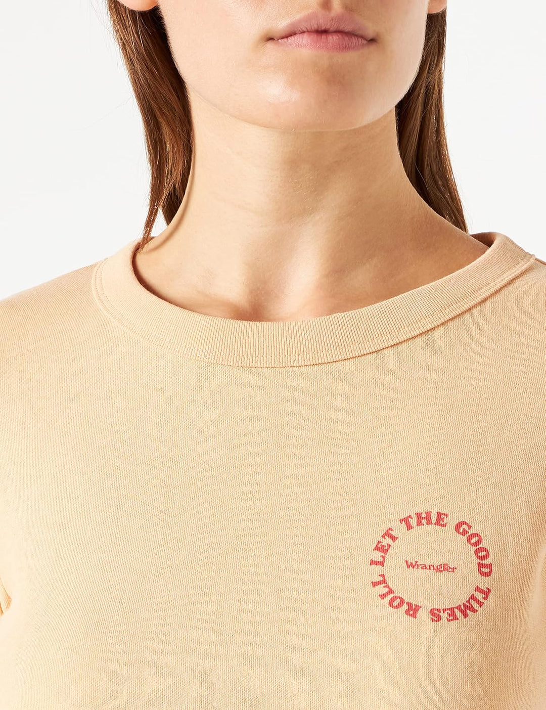 Wrangler Damen Baby Crop Tee T-Shirt M Apricot Ice, M Apricot Ice