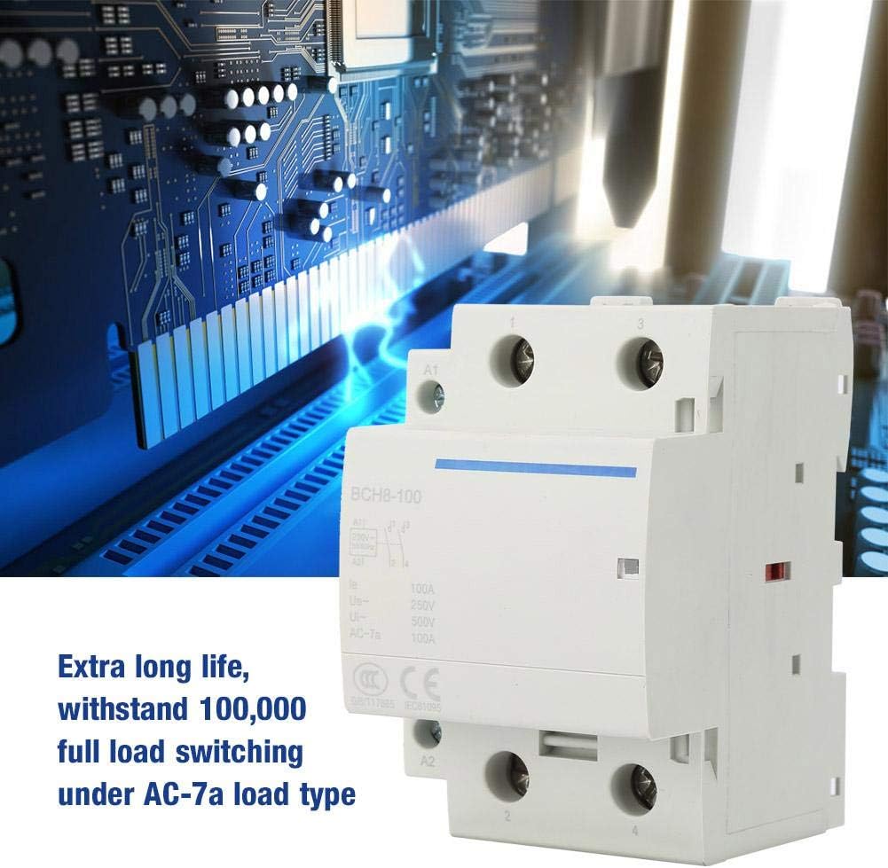 AC-Schütz, 2P 2NO 24/230V 50/60HZ Haushalts-AC-Schütz 100A Modulares Schütz für Haushaltsanwendungen