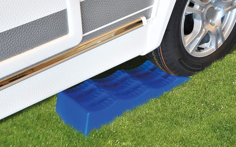 BERGER Leveler Auffahrkeile 2er-Set Unterlegkeil Wohnwagen Caravan Ausgleichskeil Keil 5000kg blau