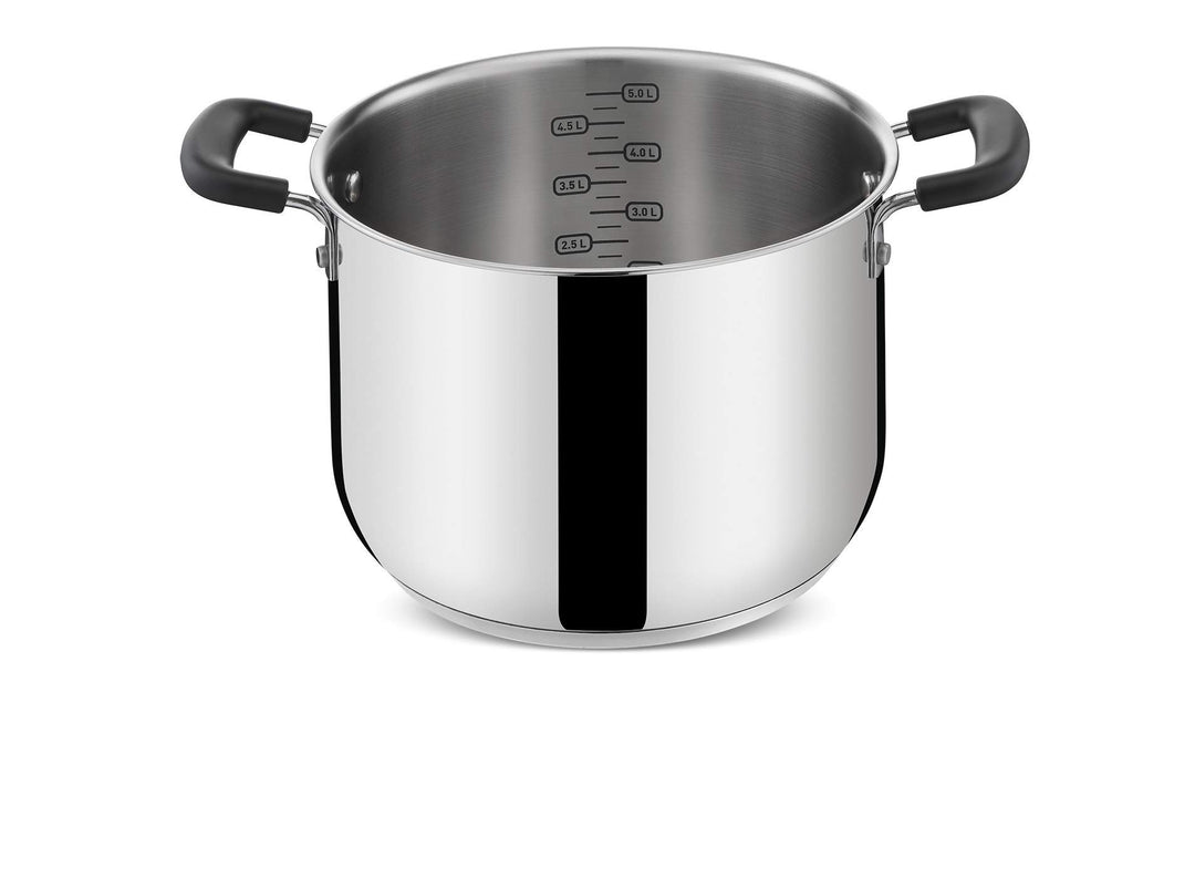 Lagostina Praktischer Kochtopf mit 2 Griffen für Induktion, grau, 22 cm, Stahl 18/10