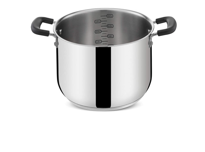 Lagostina Praktischer Kochtopf mit 2 Griffen für Induktion, grau, 22 cm, Stahl 18/10