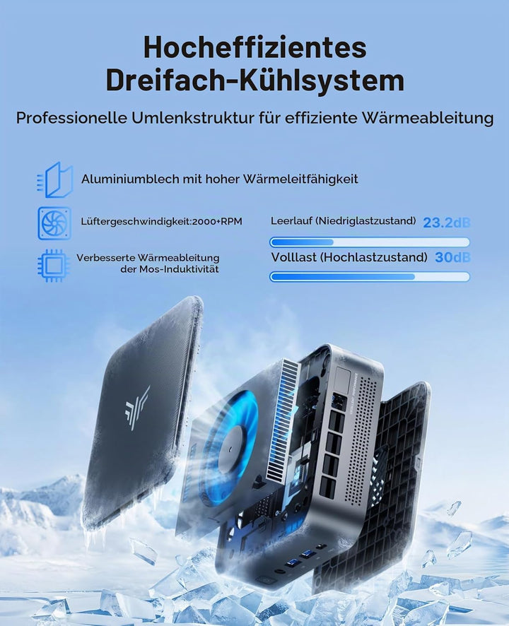 NiPoGi E3B Mini PC W-11 PRO AMD Ryzen Embedded V2748 (8C/16T,MAX 4,3 GHz,Besser als 5825U/7730U) 16G