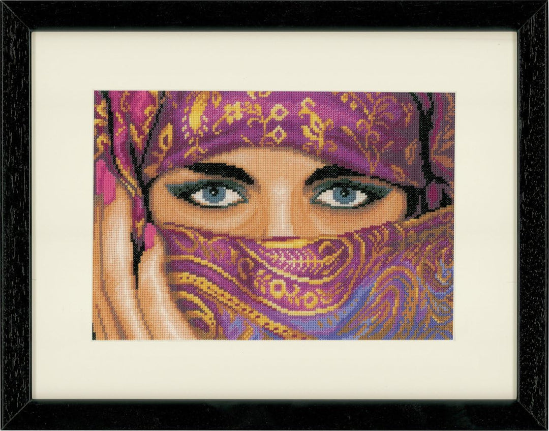 Lanarte Zählmusterpackung Orientalische Frau Aida Kreuzstichpackung, Baumwolle, Mehrfarbig, 27 x 19