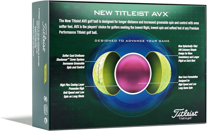 Titleist AVX Golfbälle, Gelb