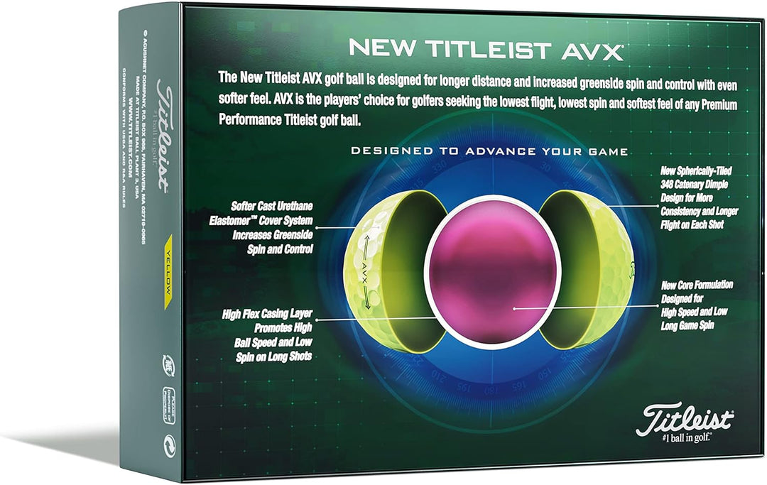 Titleist AVX Golfbälle, Gelb