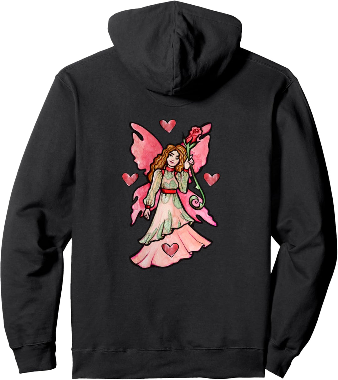Cute Pink Fairy Nette rosa Feengarten-Kunst Pullover Hoodie