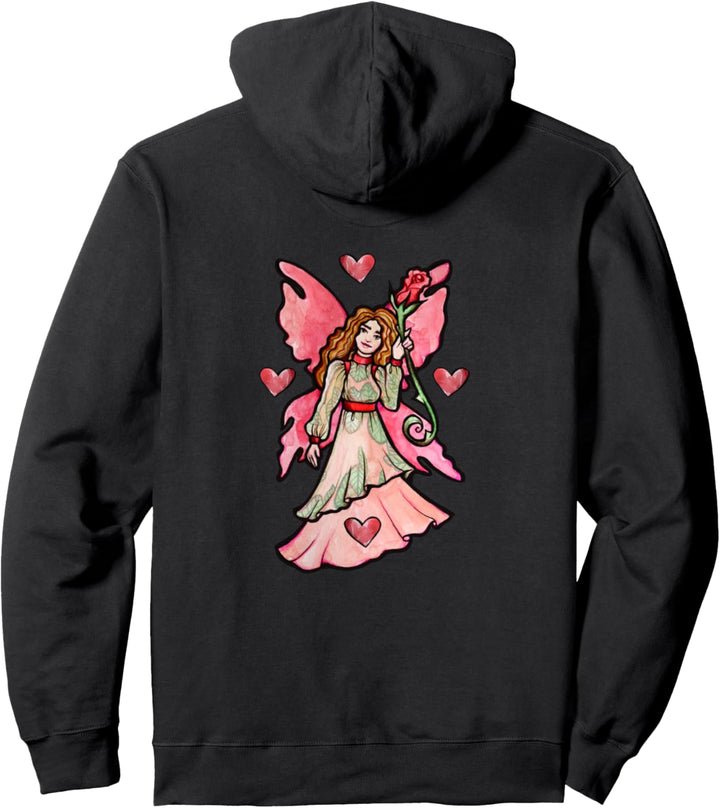 Cute Pink Fairy Nette rosa Feengarten-Kunst Pullover Hoodie