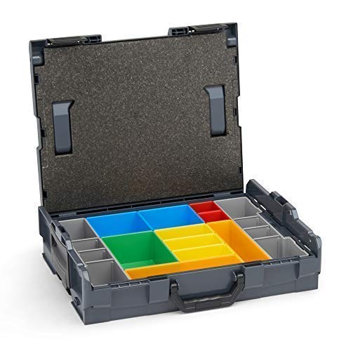 Bosch Sortimo Werkzeugkoffer-Set • L-Boxx 102 anthrazit • bestückt mit Ordnungssystem Insetboxen-Set
