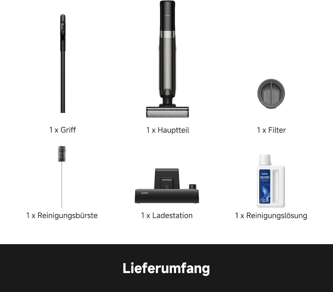 Mova M10 Air Set Nass- und Trockensauger, 20.000 Pa Saugkraft, Selbstreinigung mit Heisslufttrocknun