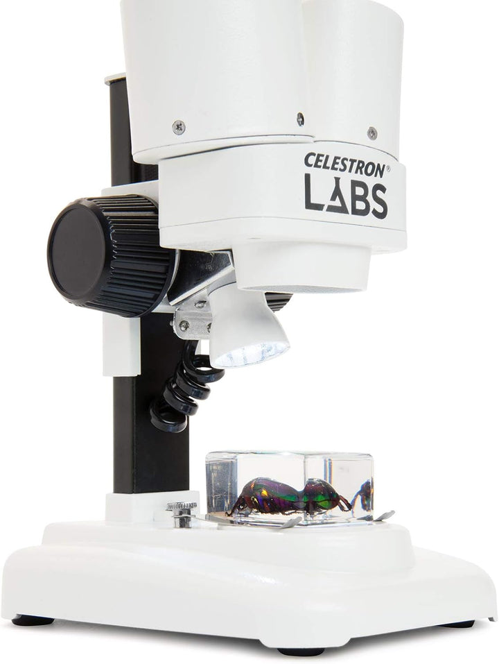 Celestron 44207 CL-S20 Stereo Microscope, 20x Magnification, White Labs CL-S20 Stereo, Labs CL-S20 S