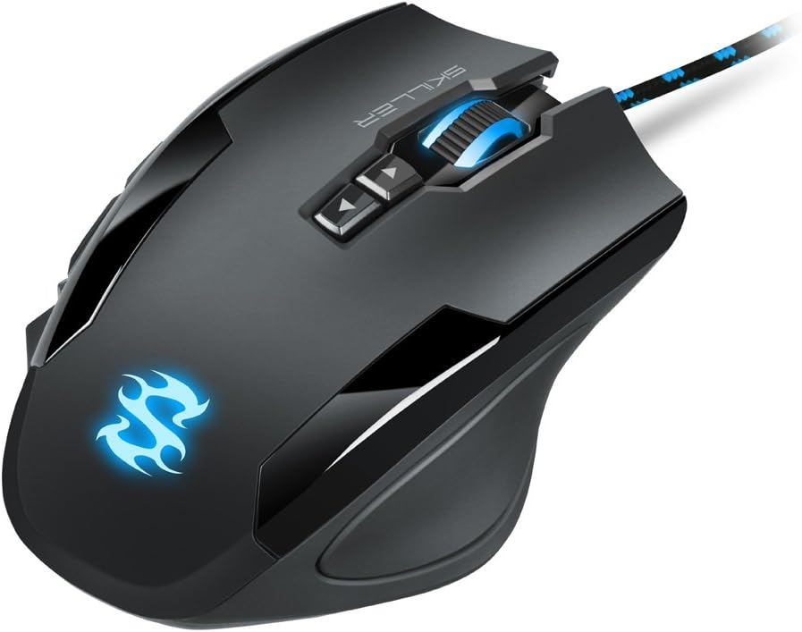 Sharkoon Skiller SGM1 Gaming Maus mit Makrotasten (10800 DPI, RGB-Beleuchtung, 12 Tasten, Weight-Tun