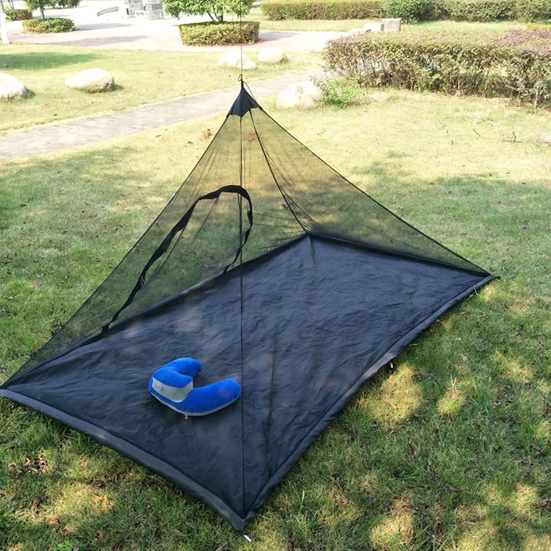 EFUTURETIME Moskitonetz 220×120×100cm Mückennetz mit Reissverschluss Schwarz Schwarz mit Reissversch