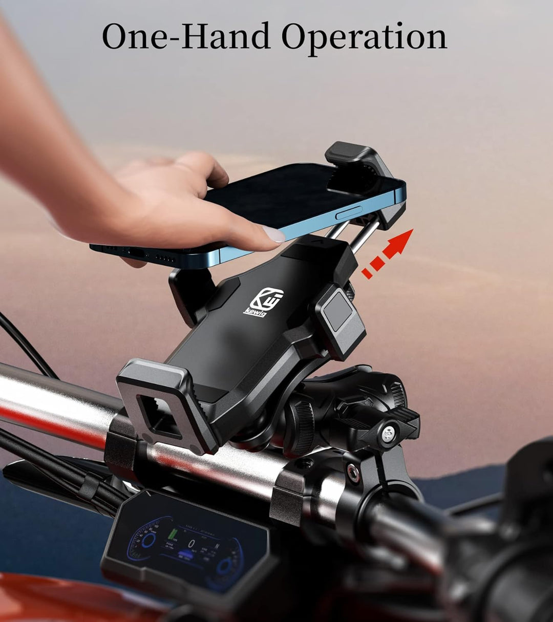 Kewig Motorrad Handyhalterung mit Vibrationsdämpfer und Hochgeschwindigkeits Sicherheitsschloss, neu