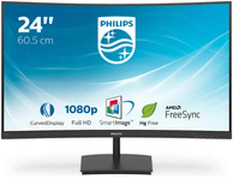 Philips 241E1SC - 24 Zoll FHD Curved Monitor, FreeSync (1920x1080, 75 Hz, VGA, HDMI) schwarz keine L