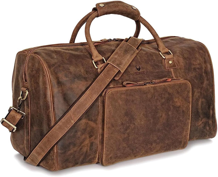 DONBOLSO Weekender Naples - Hochwertige Reisetasche Herren gross - Leder Reisetasche braun - Handgep