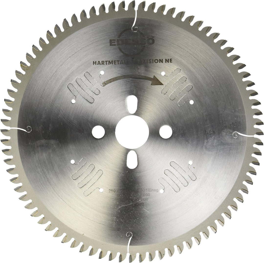 Edessö 49625032 HM-Kreissägeblatt Präzision HW 250x3,2/2,6x32 Z=80 NE neg 2/9/55+4/12/64, silber