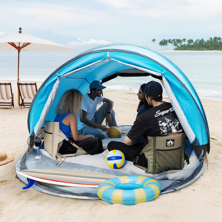NIght Cat Pop Up Strand Zelt: 3 4 Personen Camping Strandmuschel mit Moskitonetz uv Schutz 50+ Sonne