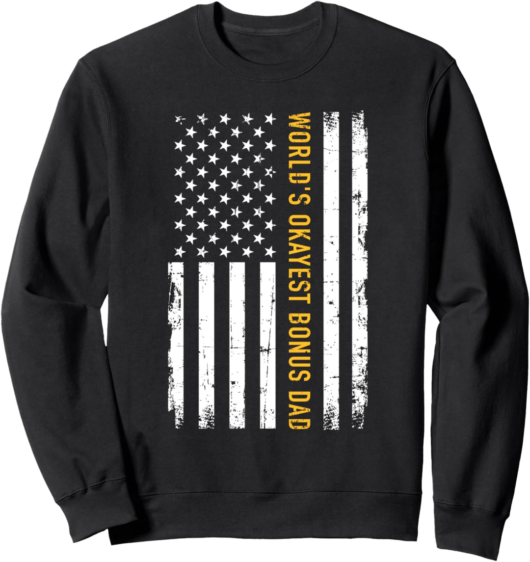 Bester okayest Bonus Papa vintage USA Flagge Sweatshirt