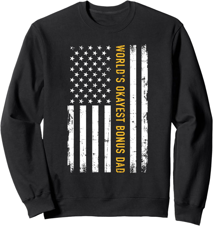 Bester okayest Bonus Papa vintage USA Flagge Sweatshirt