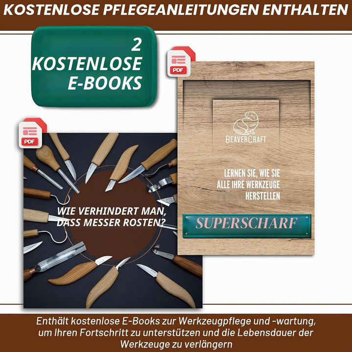 BeaverCraft Holzschnitz Hohleisen Meissel 7L/22 Holzschnitzwerkzeuge Schnitzen von Schalen Kohlensto
