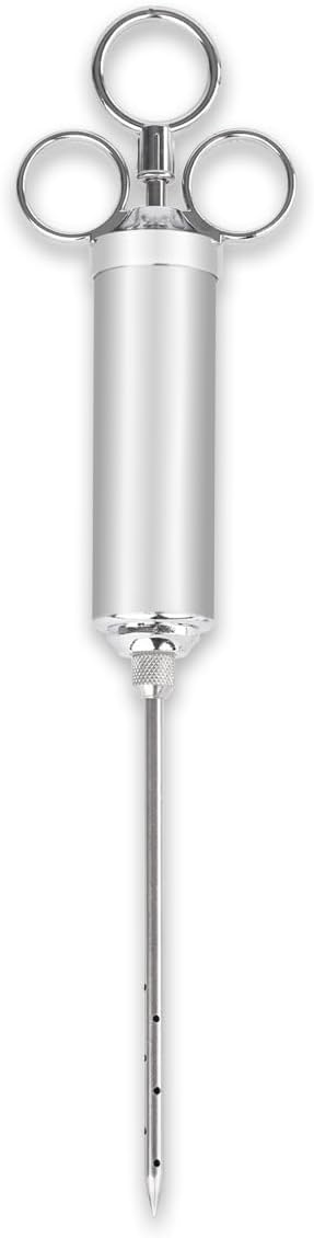 Beeketal 'PSB-60' Profi Gastro Fleischspritze Edelstahl 50 ml - Set inkl. 3 x Pökelnadeln, 2x Reinig