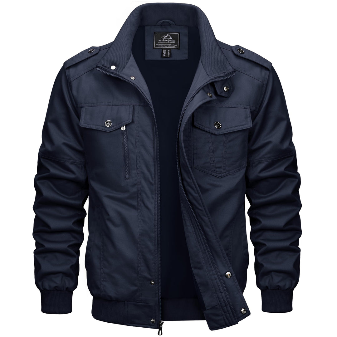 MAGCOMSEN Herren Übergangsjacke Cargo Outdoorjacke Winddicht Frühling Jacke Militär Armee Fliegerjac