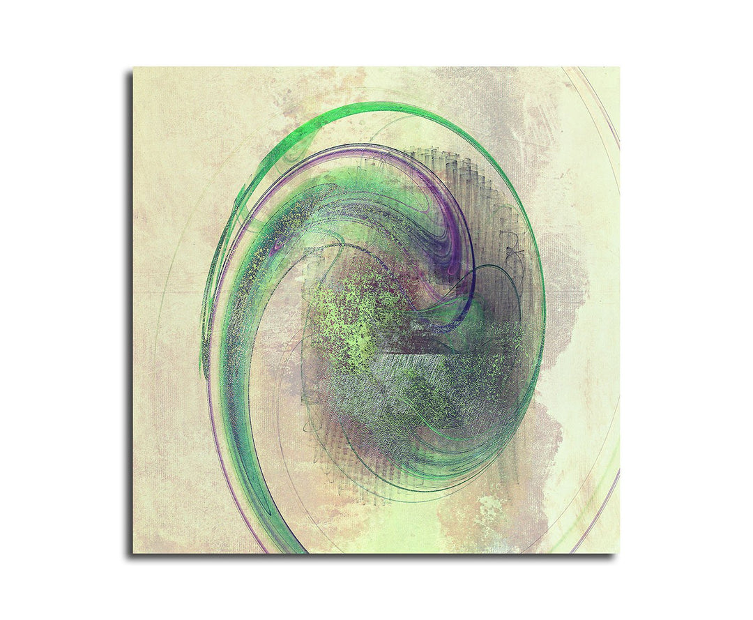 Paul Sinus Art Der Frischekreis - Abstrakt347_60x60cm Bild auf Leinwand Abstraktes Motiv beige Creme