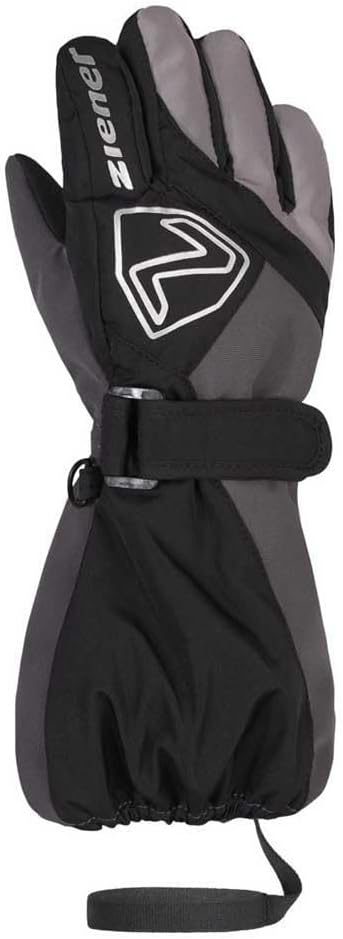 Ziener Unisex Baby Lauro Ski-Handschuhe/Winter | wasserdicht, Lange Stulpe, reflektierend 92cm black