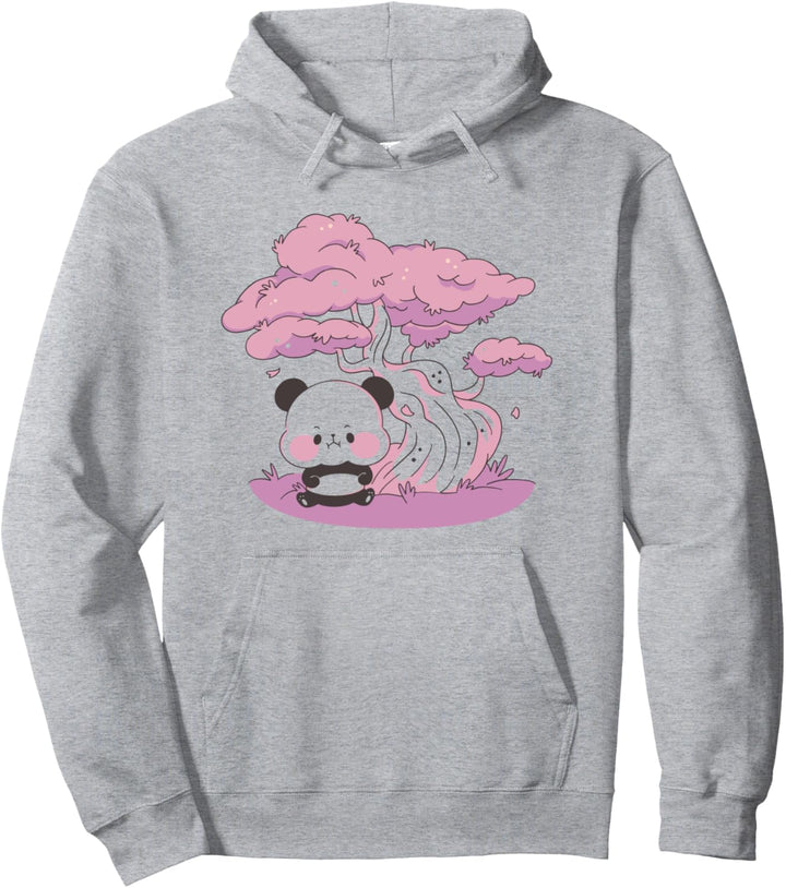 Pandabär unter Sakura-Baum Natur Pullover Hoodie