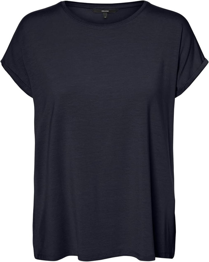 VERO Moda Damen Vmava Plain Ss Top Gajrs Noos T-Shirt L Night Sky, L Night Sky