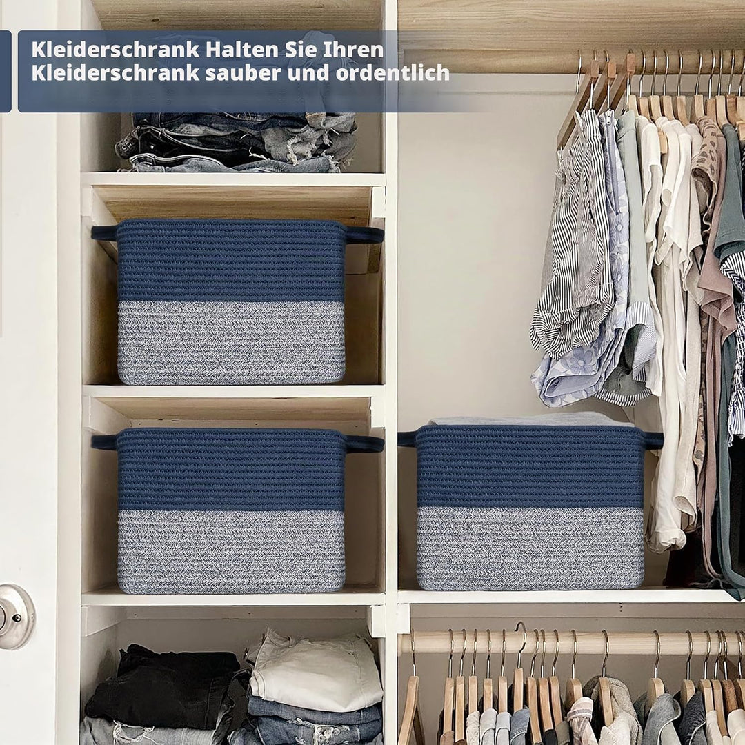 TIMEYARD Aufbewahrungskorb, Wäschekorb Klein, Korb Geflochten, Wäschekorb mit Henkel, Aufbewahrungsk
