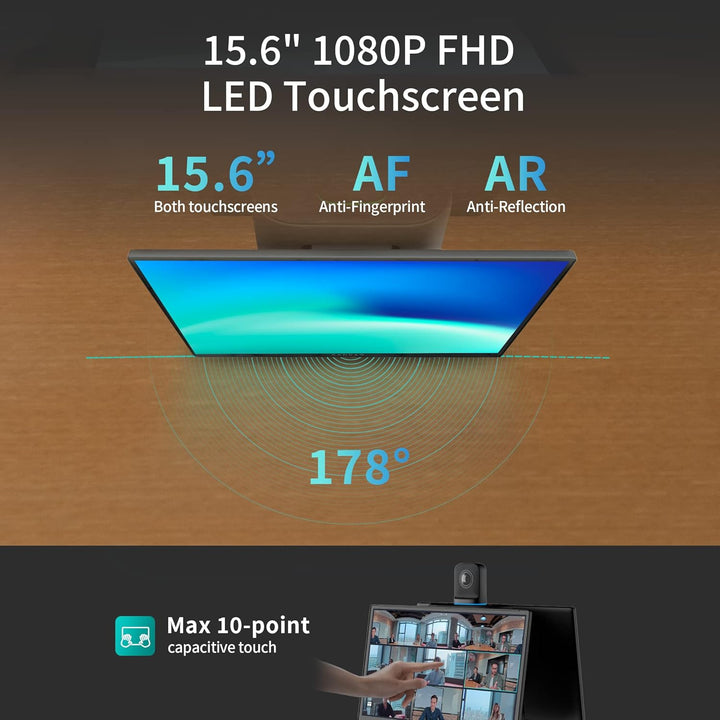 KanDao Meeting Ultra Konferenzsystem, 15.6 Zoll 1080P FHD Touchscreen, Dual 4K HDR Aufzeichnung, 360