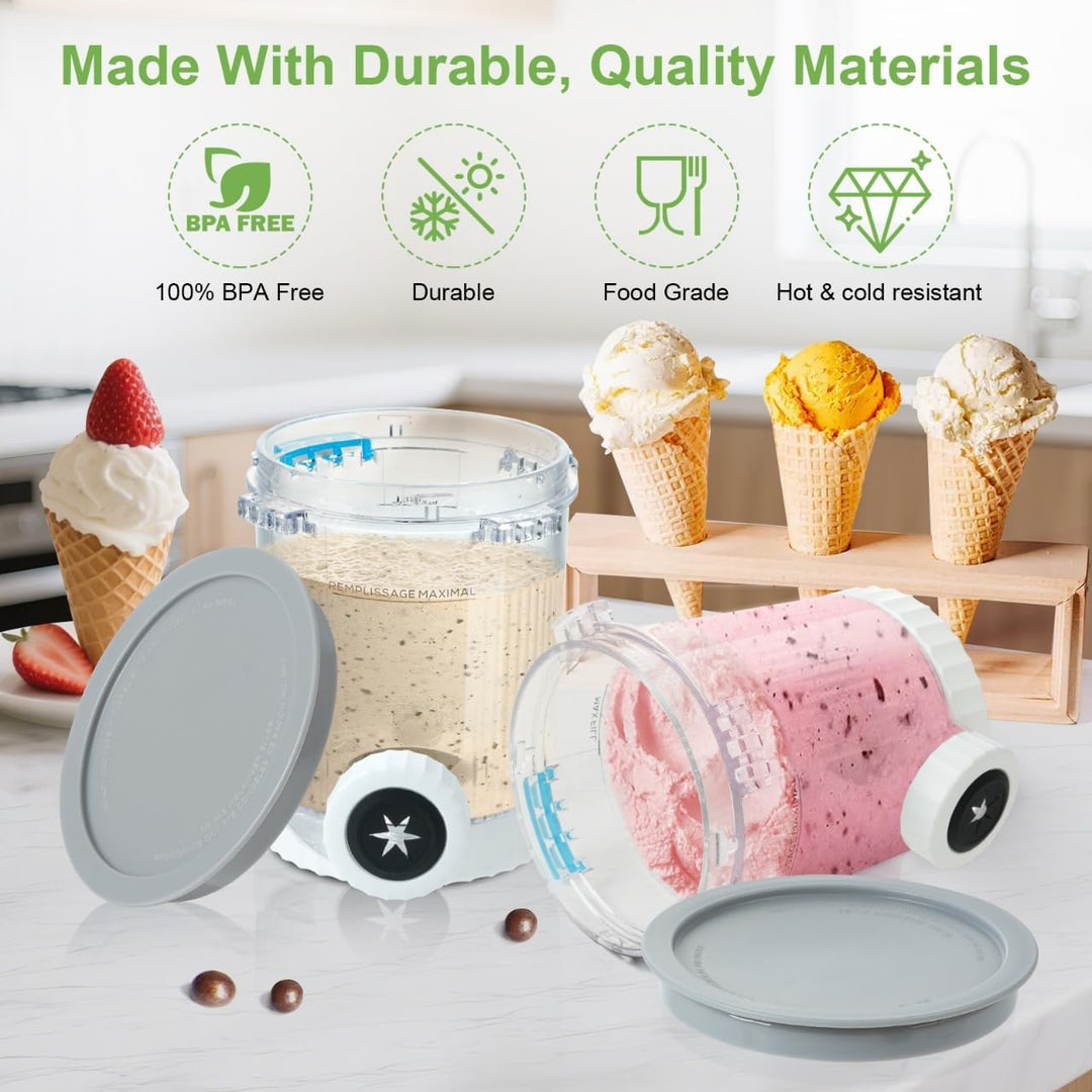2 Stück Pint-Behälter für Ninja Swirl CREAMi, Swirl Pints und Deckel kompatibel mit NC700 NC701EU Se
