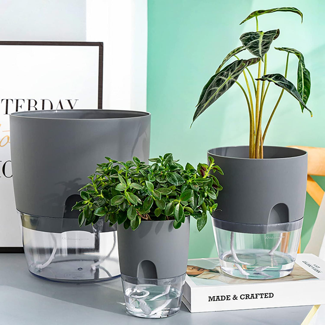 iDattel Blumentopf Mit Bewässerungssystem,Kräutertopf Küche Set Fensterbank selbstbewässernd-5er Set