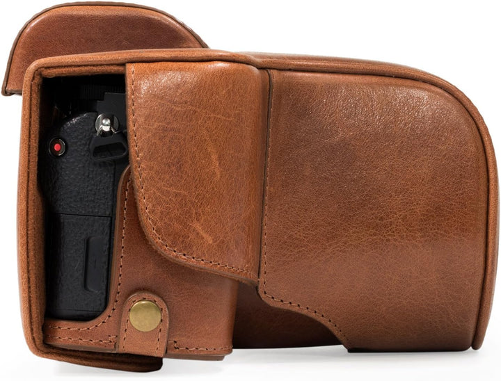 MegaGear Sony Alpha A7S II, A7R II, A7 II (28-70mm) Ever Ready Echtleder Kamera-Case mit Trageriemen