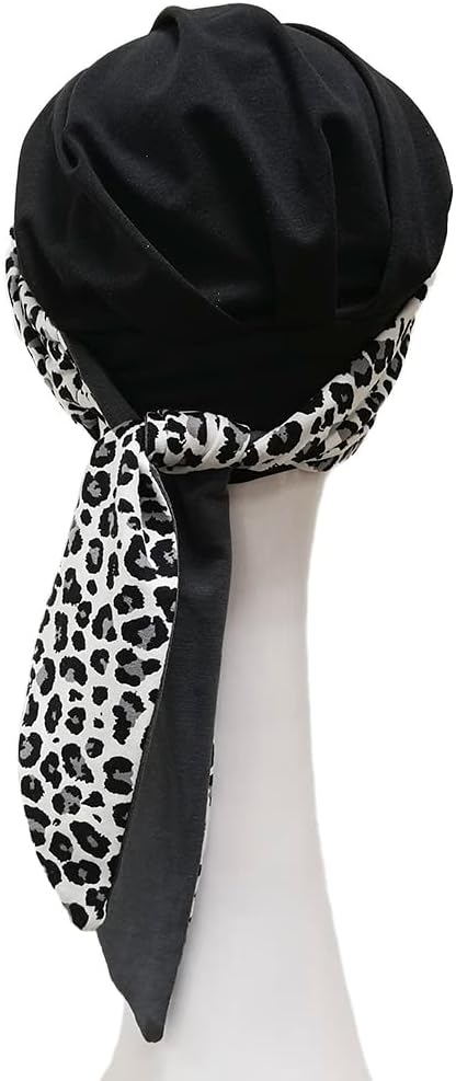 CAREBELL Smooth Paisley Black Onkologische Bambus-Mütze für Chemotherapie oder Alopezie, Schwarz , O