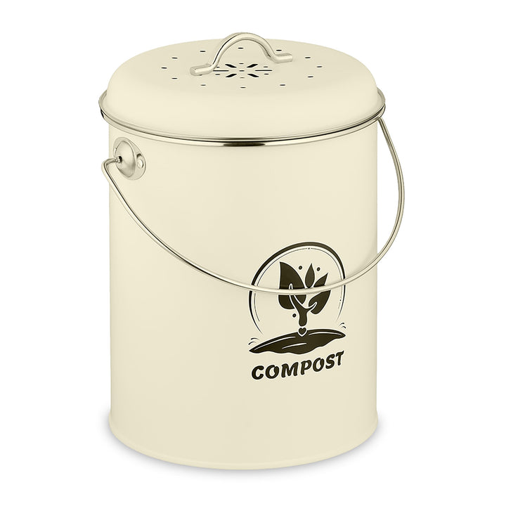 Relaxdays Komposteimer Küche 5,5 Liter, Mülleimer mit Deckel und Geruchsfilter, Abfalleimer Biomüll,
