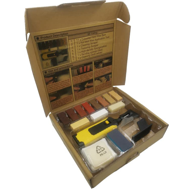 laminat reparaturset,17 Stück boden reparaturset für Parkett, Laminat und Holzoberflächen (Reparatur
