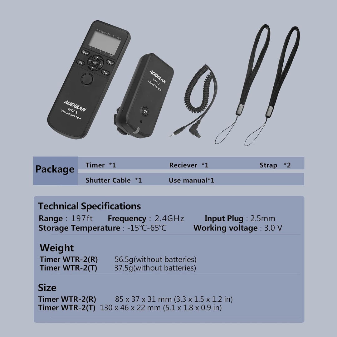Kabellose & Kabel Timer Fernauslöser Kamera Fernbedienung Kompatibel mit Nikon Z9, D3, D4, D4s, D5,