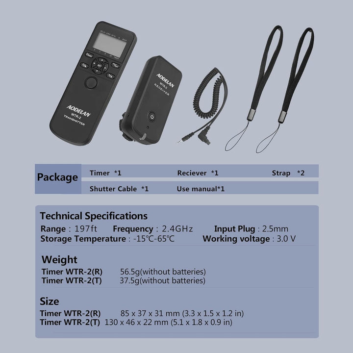 Kabellose & Kabel Timer Fernauslöser Kamera Fernbedienung Kompatibel mit Nikon Z9, D3, D4, D4s, D5,