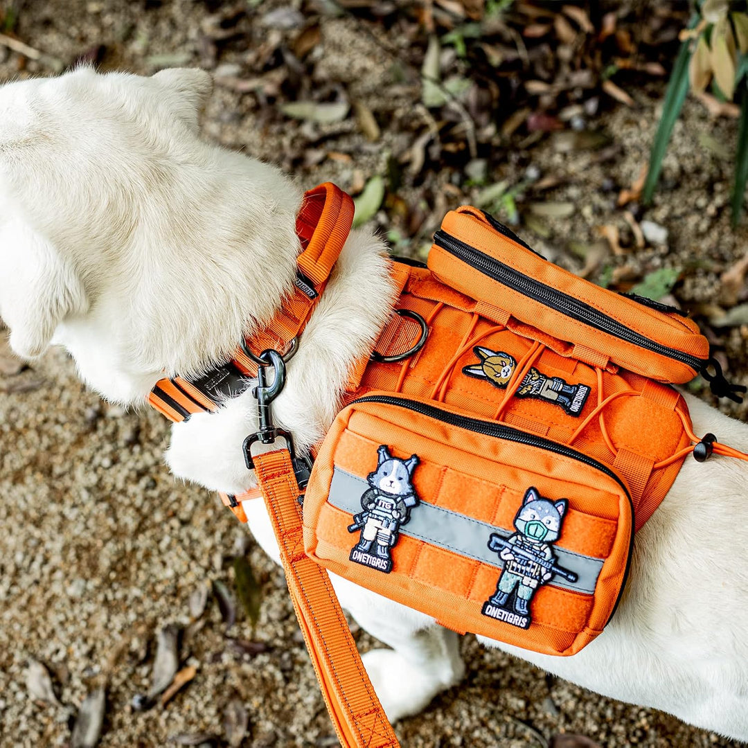 OneTigris Futterbeutel für Hunde 2 Stück, Grosser Weltraum-MOLLE Futterbeutel Hundetraining mit Refl