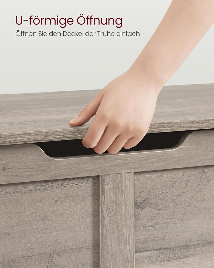 VASAGLE Schuhbank, Sitzbank mit Stauraum, Sitztruhe, 2 Sicherheitsscharniere, Aufbewahrungsschrank,