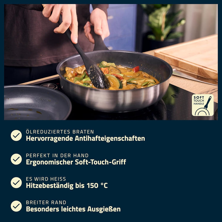 HENCKELS by ZWILLING Stream Bratpfanne 28 cm mit Antihaft-Keramik-Beschichtung, Induktionsgeeignet,