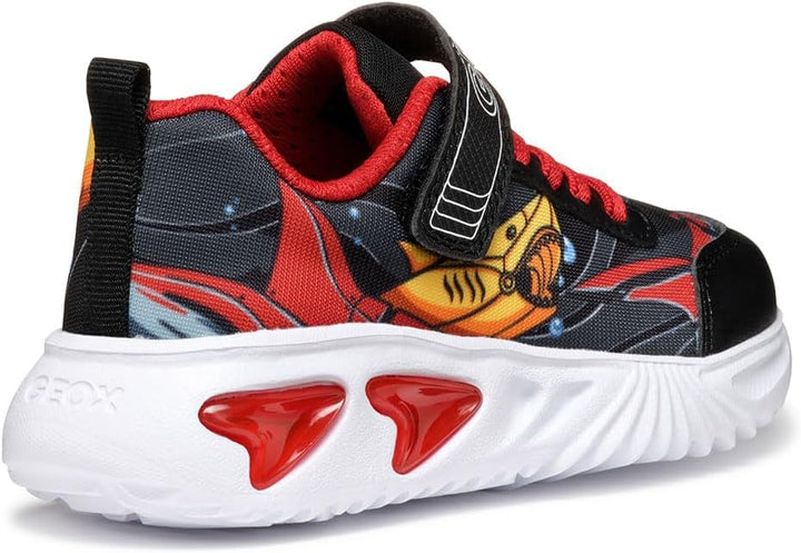Geox Jungen J Assister Boy Sneaker 24 EU Black Yellow, 24 EU Black Yellow