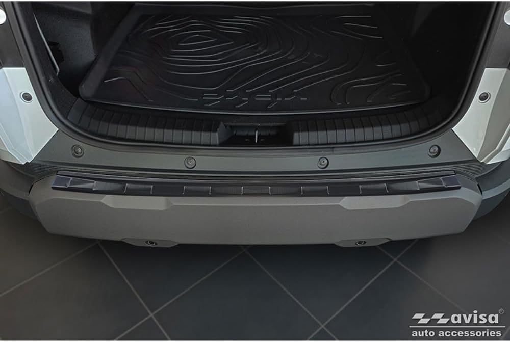 Avisa Schwarz Edelstahl Heckstossstangenschutz kompatibel mit Dacia Duster III 2024- 'Ribs'