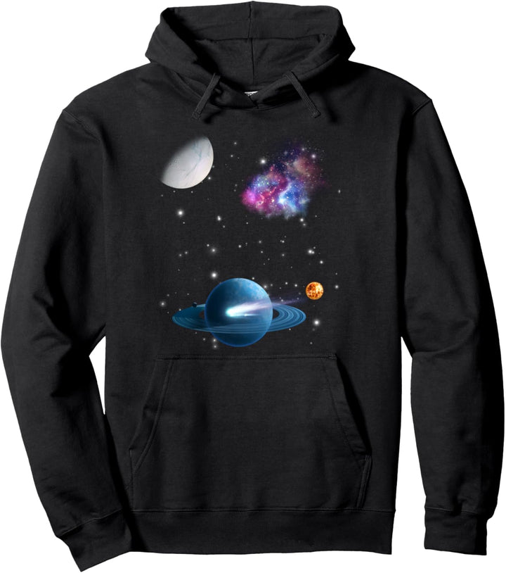 Weltraum Motiv Universum Sterne Sonnensystem Planeten Sonne Pullover Hoodie