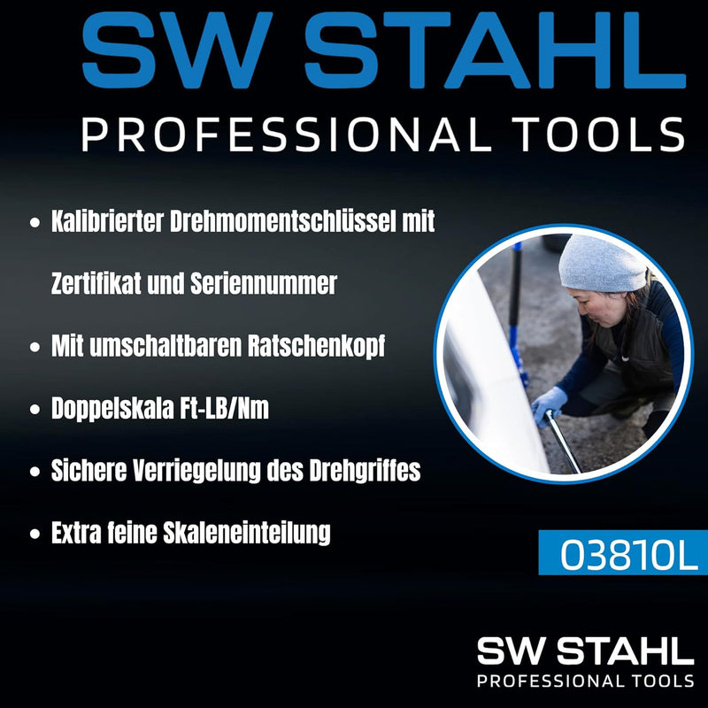 SW-Stahl 03810L Drehmomentschlüssel 1/4 Zoll 2-10 Nm I Antrieb Vierkant 1/4" Drehmomentschlüssel Aut